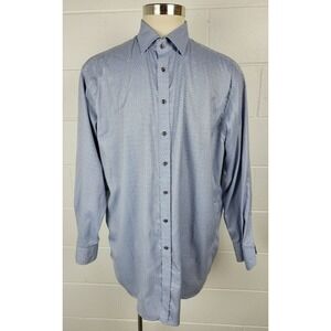 Mens‎ Stenstroms Blue Atomic Button Front Shirt Twofold Super Cotton 19 48